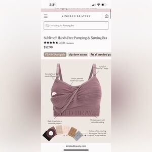 Kindred Bravely pumping bra NWT size M